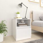 Provira Nachtkastjes 2 st 40x40x50 cm bewerkt hout wit