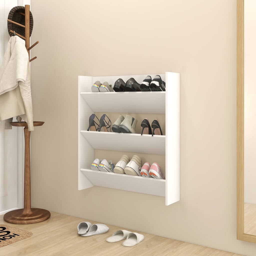8720286559789_m_en_hd_1 Provira Wandschoenenkast 80x18x90 cm bewerkt hout wit - Image 1