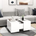 Provira Salontafel 60x60x38 cm bewerkt hout wit