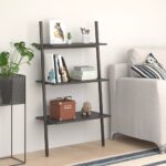 Provira Ladderrek met 3 schappen 64x34x116 cm zwart
