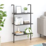 Provira Ladderrek met 3 schappen 64x35x120,5 cm zwart