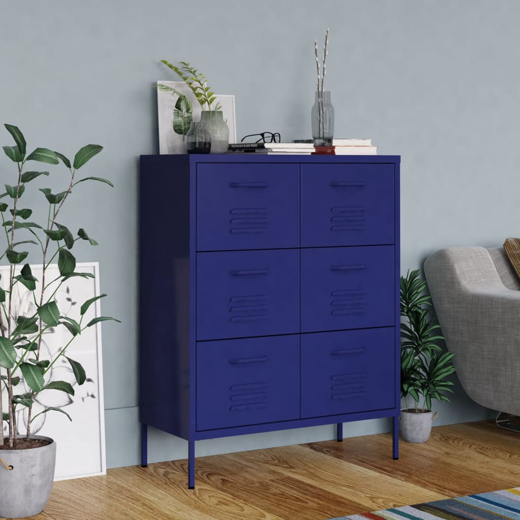 8720286564578_m_en_hd_1 Provira Ladekast 80x35x101,5 cm staal marineblauw - Image 1