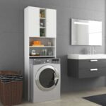 Provira Wasmachinekast 64x25,5x190 cm wit