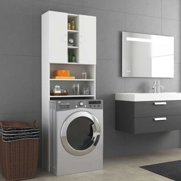 Provira Wasmachinekast 64x25,5x190 cm wit