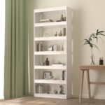 Provira Boekenkast/kamerscherm 80x30x199,5 cm massief grenenhout wit