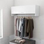 Provira Kledingkast 100x32,5x35 cm bewerkt hout hoogglans wit