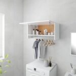 Provira Kledingkast 70x32,5x35 cm bewerkt hout wit