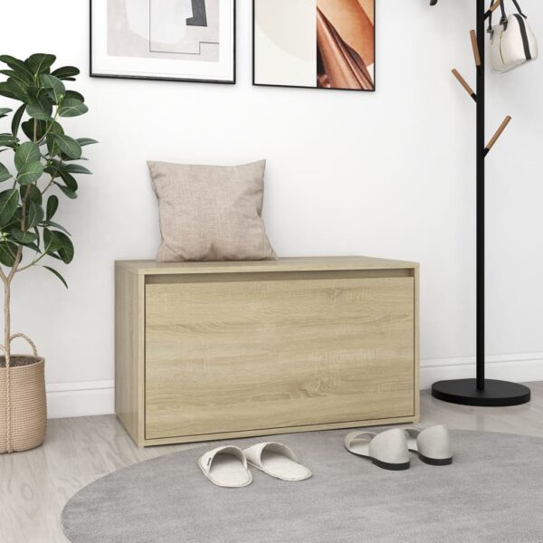 Provira Halbank 80x40x45 cm bewerkt hout sonoma eikenkleurig