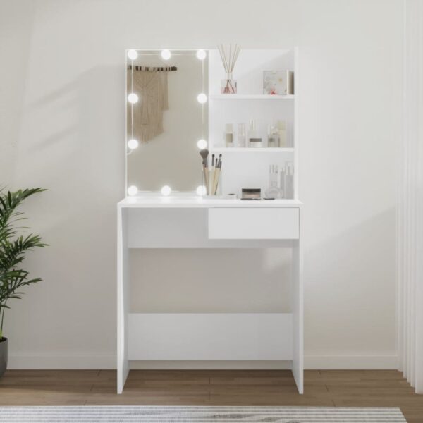 Provira Kaptafel met LED-verlichting 74,5x40x141 cm wit