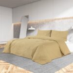 Provira Dekbedovertrekset lichtgewicht 155x220 cm microvezel taupe