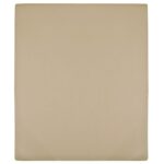 Provira Hoeslakens jersey 2 st 140x200 cm katoen taupe