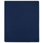Provira Hoeslaken jersey 160x200 cm katoen marineblauw