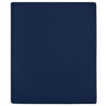 Provira Hoeslakens 2 st jersey 160x200 cm katoen marineblauw