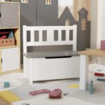 Provira Kinderopbergbankje 60x30x55 cm MDF wit en grijs