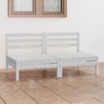 Provira Tuinbank 2-zits massief grenenhout wit
