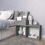 Provira Kindertijdschriftenrek 71x30x78,5 cm bewerkt hout betongrijs
