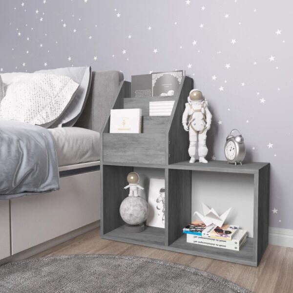 Provira Kindertijdschriftenrek 71x30x78,5 cm bewerkt hout betongrijs