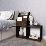 Provira Kindertijdschriftenrek 71x30x78,5 cm bewerkt hout gerookt eiken