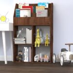 Provira Kindertijdschriftenrek 71x30x114 cm bewerkt hout bruineiken