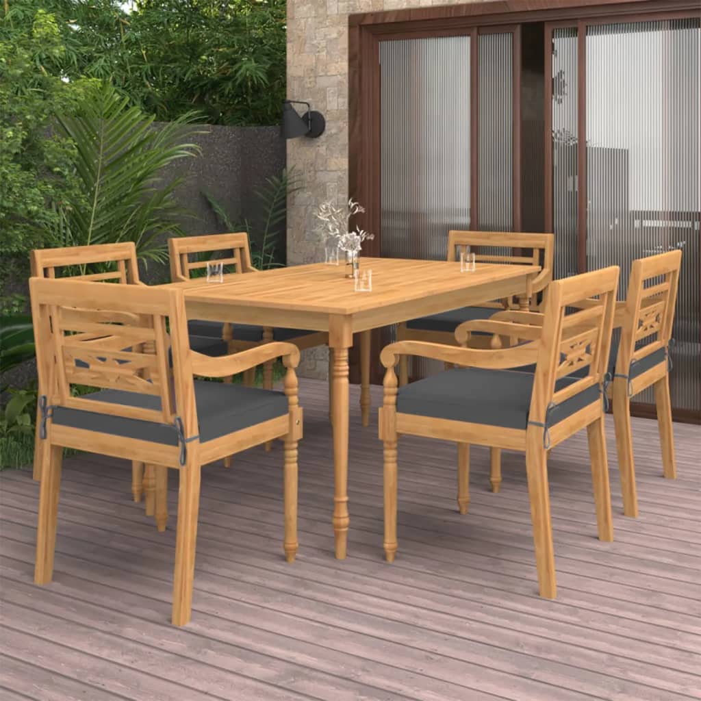 8720286702185_m_en_hd_1 Provira 7-delige Tuinset met kussens massief teakhout - Image 1