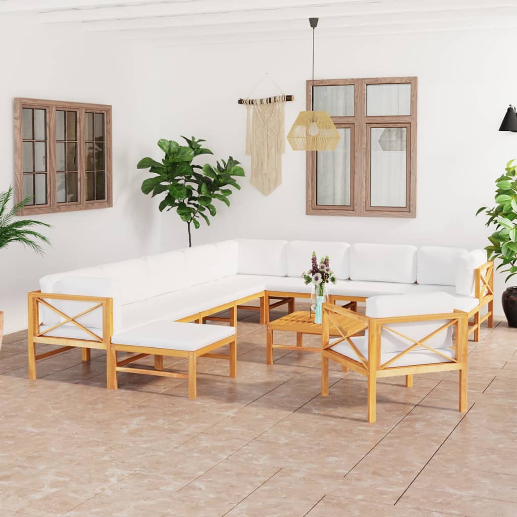 8720286704028_m_en_hd_1 Provira 12-delige Loungeset met crèmekleurige kussens massief teakhout - Image 1