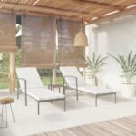 Provira Ligbedden 2 st met tafel poly rattan zwart