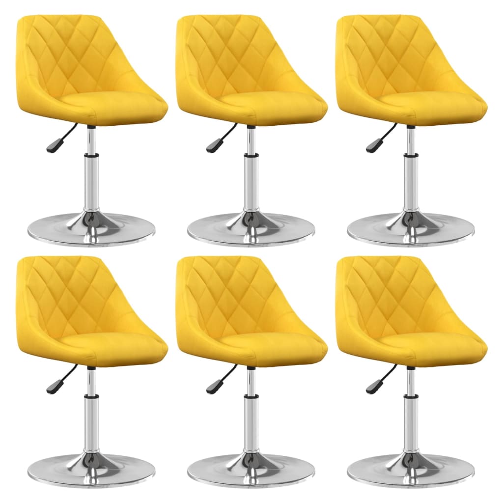 8720286753040_a_en_hd_1 Provira Eetkamerstoelen draaibaar 6 st fluweel mosterdgeel - Image 1
