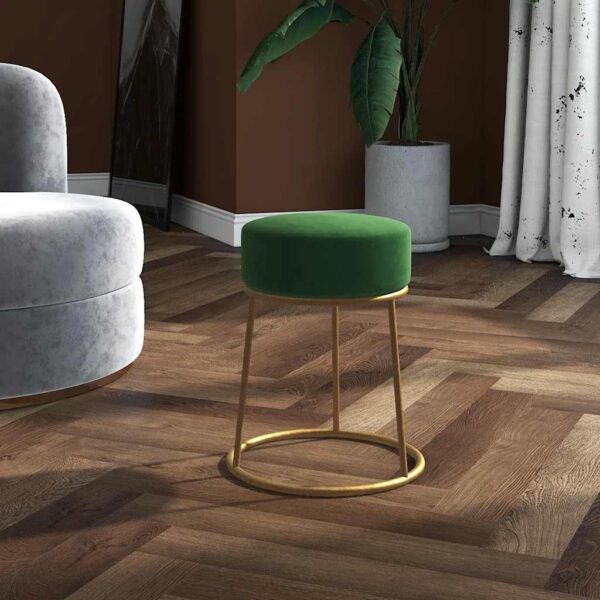 Provira Hocker rond fluweel groen