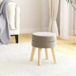 Provira Hocker rond fluweel donkergrijs