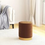Provira Hocker met opbergruimte rond fluweel bruin