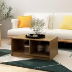 Provira Salontafel 75x50x33,5 cm massief grenenhout honingbruin