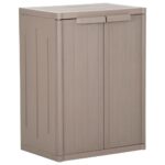 Provira Tuinkast 65x45x88 cm polypropyleen hout-look bruin