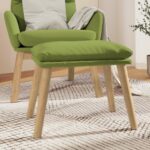 Provira Voetenbank 45x29,5x35 cm fluweel lichtgroen