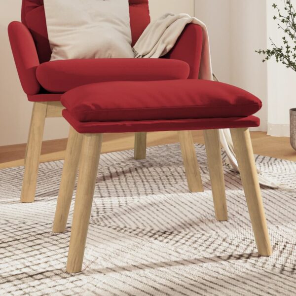 Provira Voetenbank 45x29,5x35 cm fluweel wijnrood