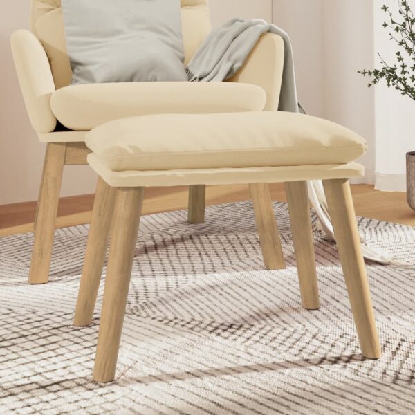 Provira Voetenbank 45x29,5x35 cm fluweel crèmewit