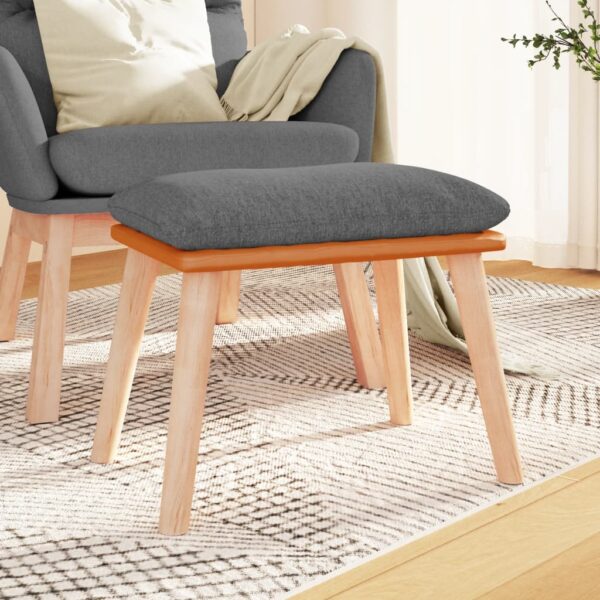 Provira Voetenbank 45x29,5x35 cm stof en kunstleer lichtgrijs