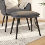 Provira Voetenbank 45x29,5x35 cm stof lichtgrijs