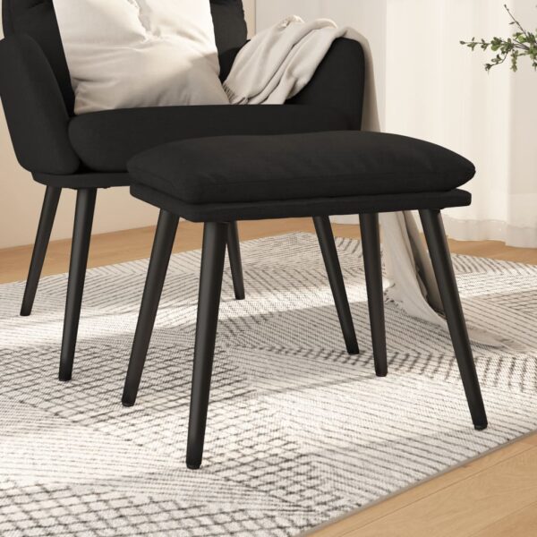 Provira Voetenbank 45x29,5x35 cm stof zwart