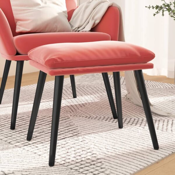 Provira Voetenbank 45x29,5x35 cm fluweel roze