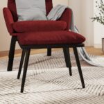 Provira Voetenbank 45x29,5x35 cm stof en kunstleer wijnrood