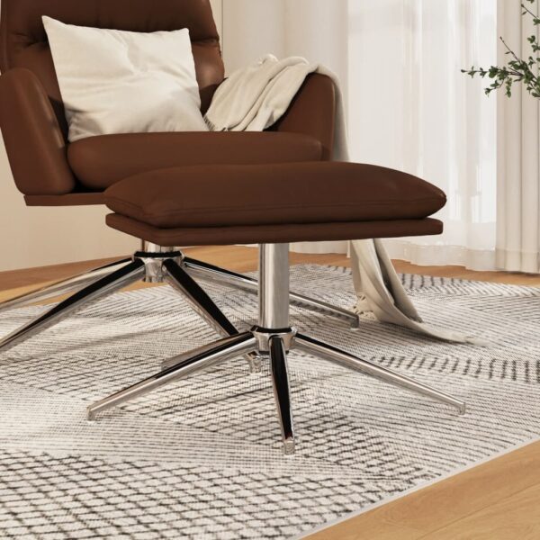 Provira Voetenbank 45x29,5x35 cm glanzend kunstleer bruin