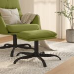 Provira Voetenbank 60x60x36 cm fluweel lichtgroen