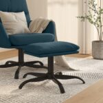 Provira Voetenbank 60x60x36 cm fluweel blauw
