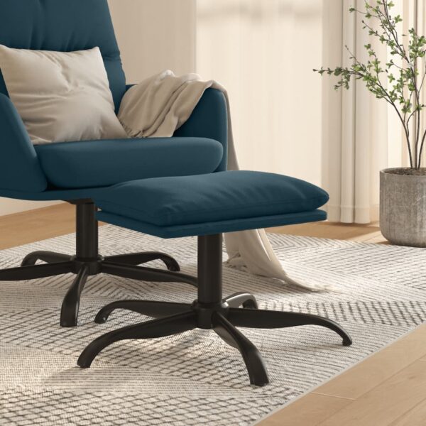 Provira Voetenbank 60x60x36 cm fluweel blauw