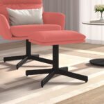 Provira Voetenbank 60x60x36 cm fluweel roze
