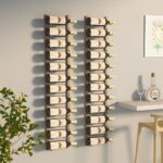 Provira Wijnrekken 2 st voor 12 flessen wandmontage ijzer goudkleurig