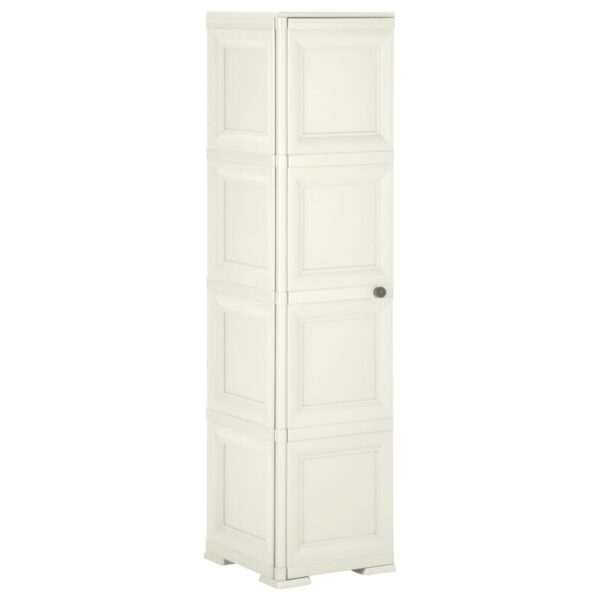 Provira Opbergkast hout-look 40x43x164 cm kunststof vanille-ijskleurig