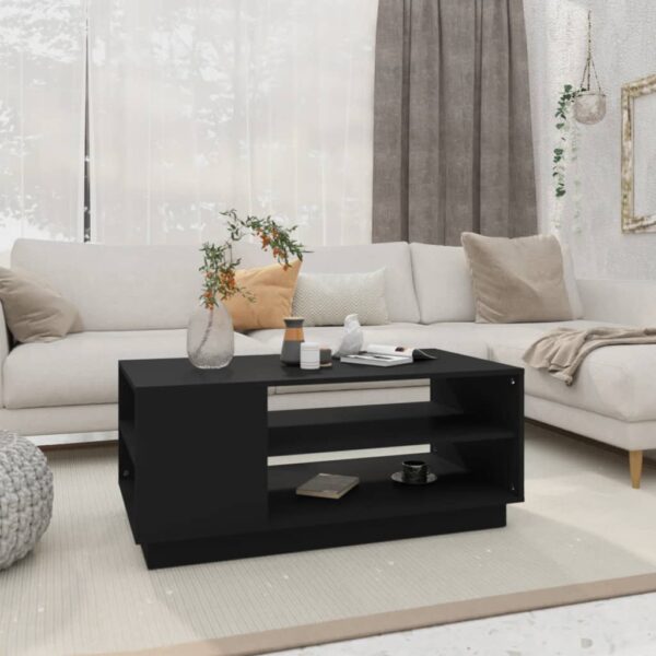 Provira Salontafel 102x55x43 cm bewerkt hout zwart