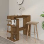 Provira Bartafel met opbergrek 100x50x101,5 cm bewerkt hout bruin eiken