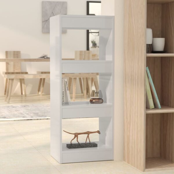 Provira Boekenkast/kamerscherm 40x30x103 cm bewerkt hout hoogglans wit